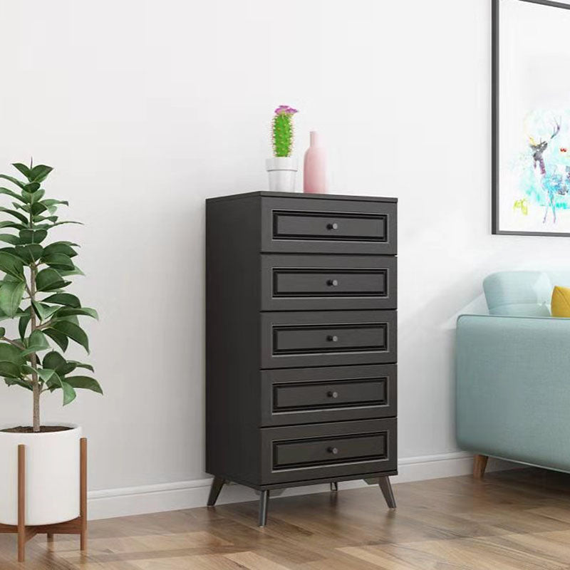 Contemporary Soft-Close Drawers Storage Chest Wood Dresser with Metal Feet