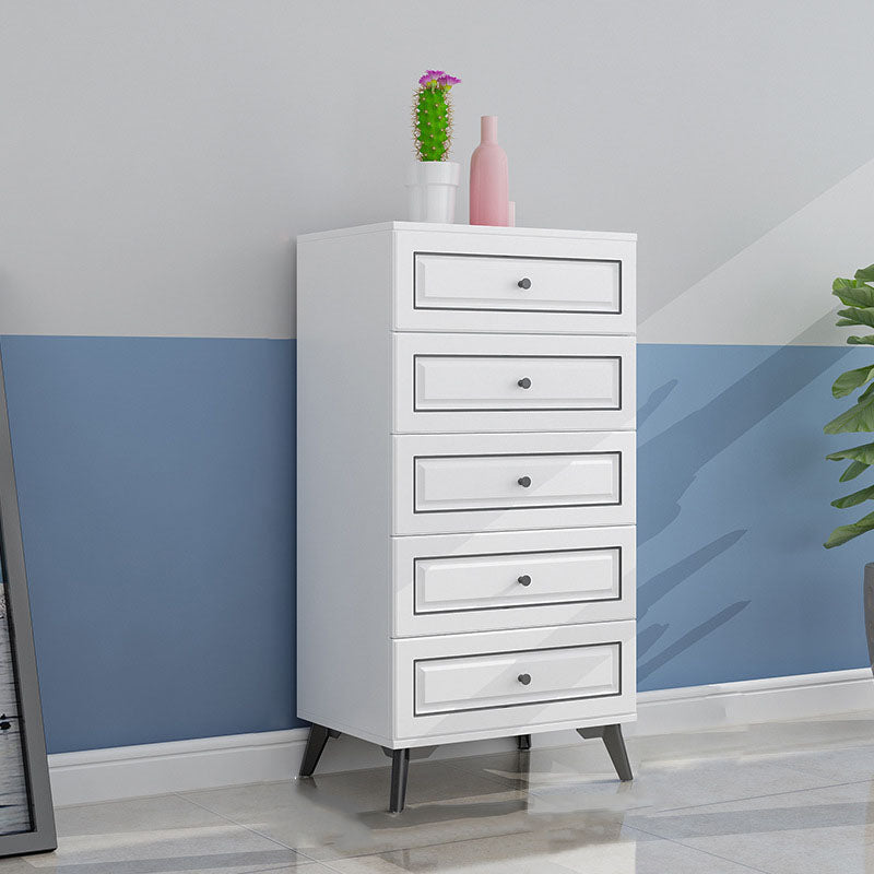 Contemporary Soft-Close Drawers Storage Chest Wood Dresser with Metal Feet