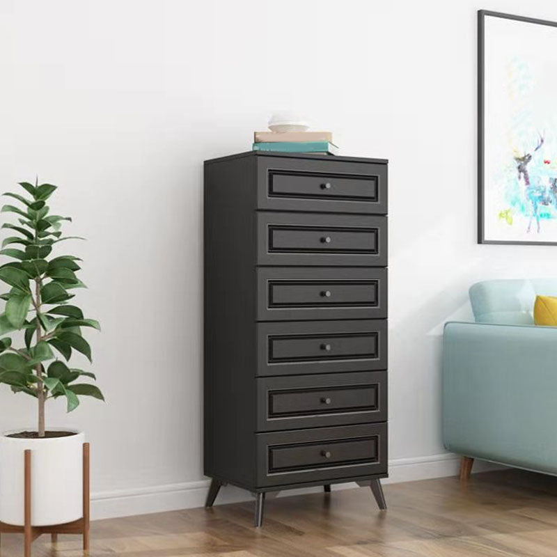 Contemporary Soft-Close Drawers Storage Chest Wood Dresser with Metal Feet