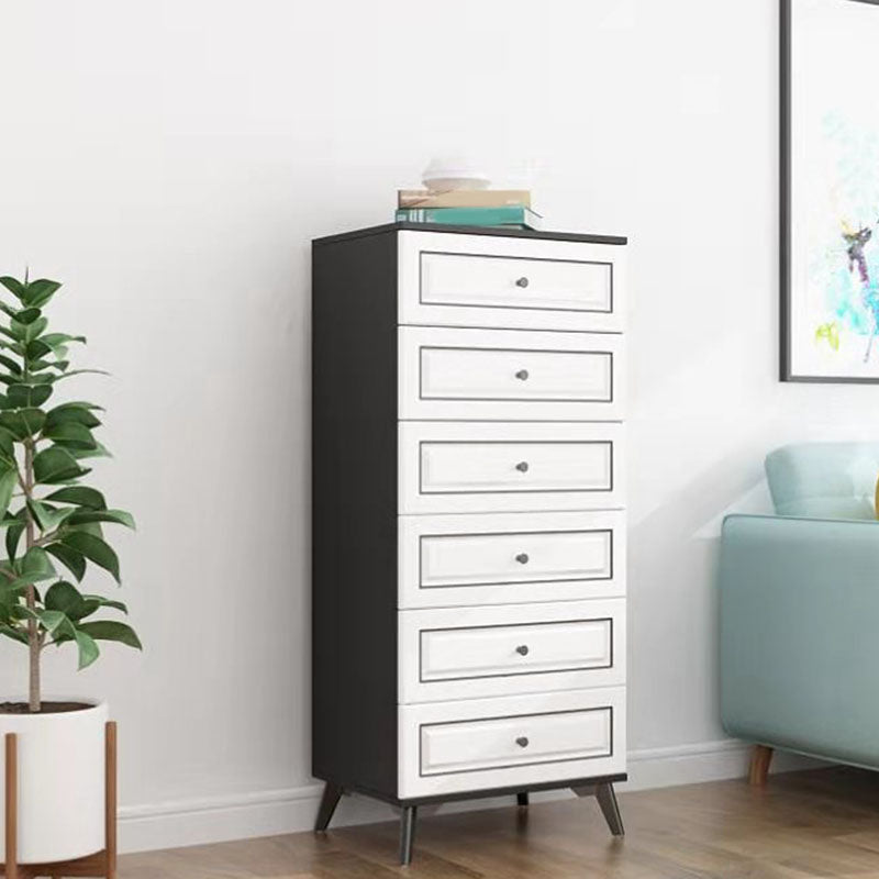 Contemporary Soft-Close Drawers Storage Chest Wood Dresser with Metal Feet