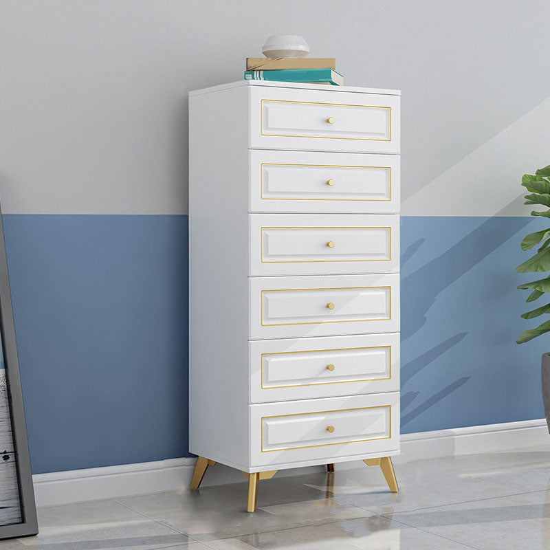 Contemporary Soft-Close Drawers Storage Chest Wood Dresser with Metal Feet