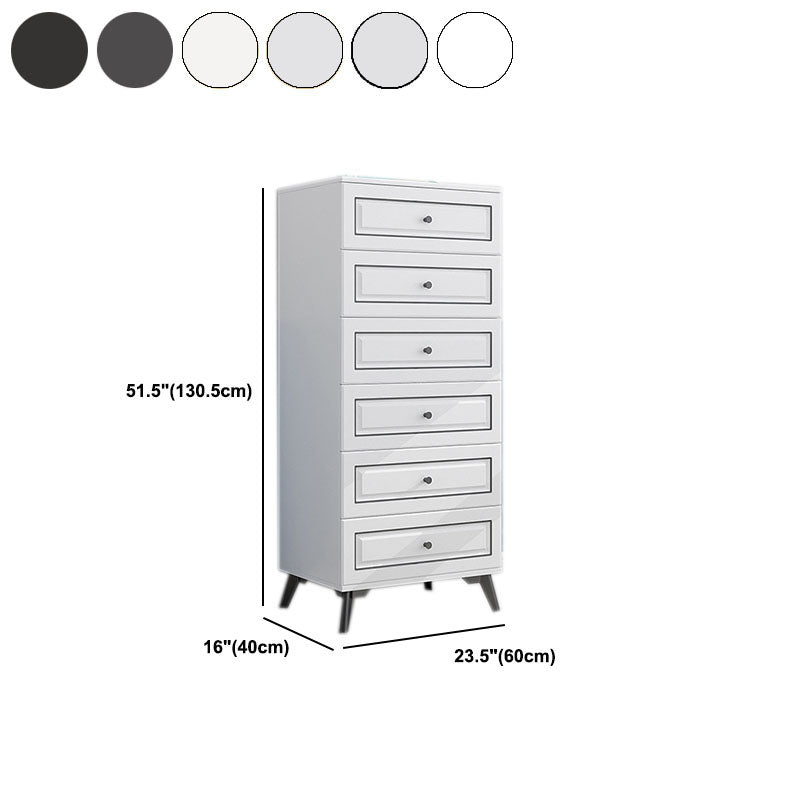 Contemporary Soft-Close Drawers Storage Chest Wood Dresser with Metal Feet