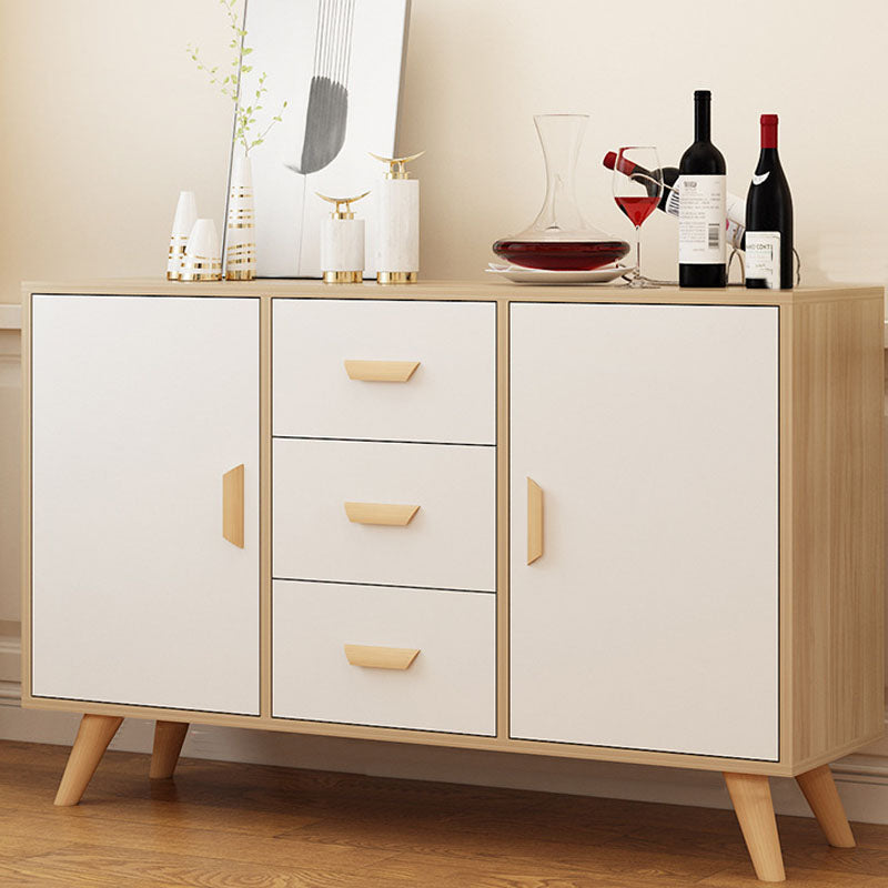 Contemporary Combo Dresser Wooden Bedroom Storage Chest Dresser with Drawers and Doors
