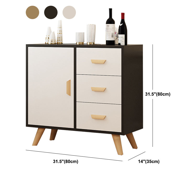 Contemporary Combo Dresser Wooden Bedroom Storage Chest Dresser with Drawers and Doors