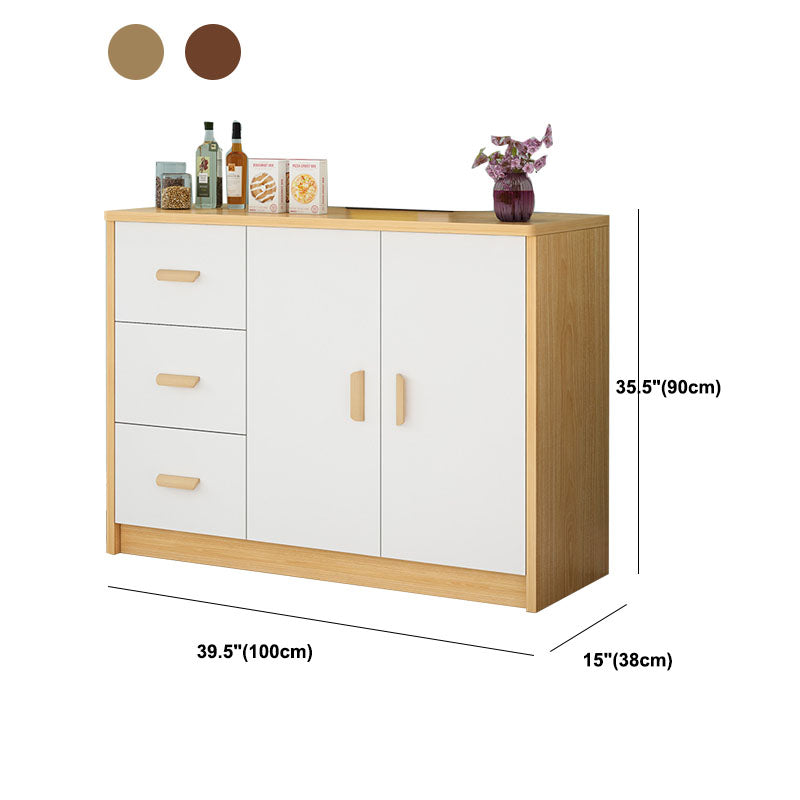 Contemporary Combo Dresser Wooden Bedroom Storage Chest Dresser with Drawers and Doors