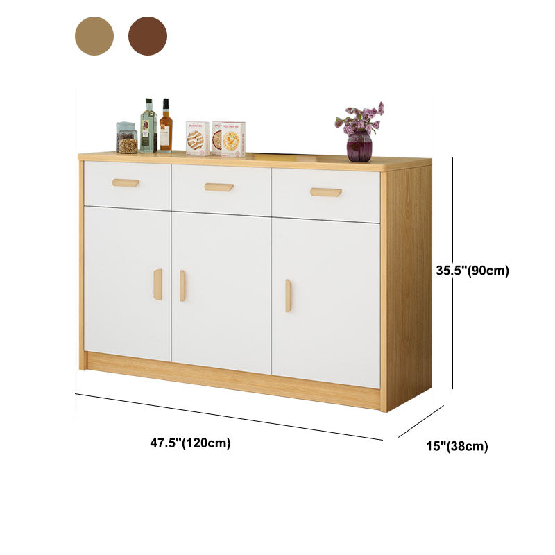 Contemporary Combo Dresser Wooden Bedroom Storage Chest Dresser with Drawers and Doors