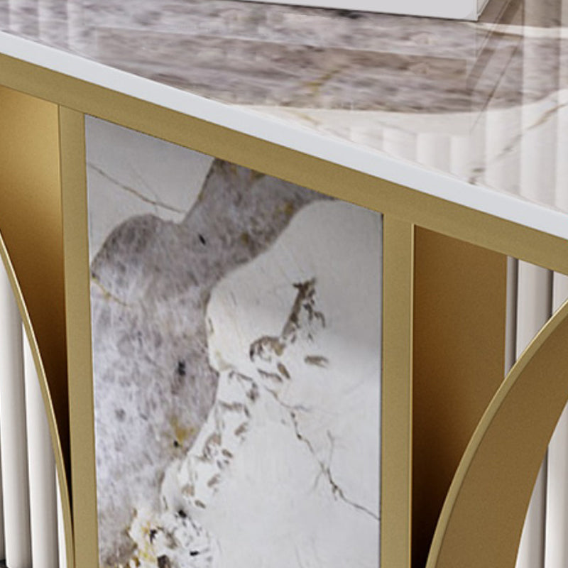 11.8" W Glam Console Table Slate Half Moon Scratch Resistant Console