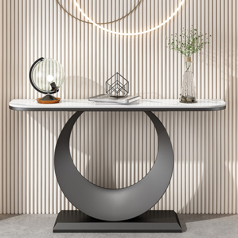 11" Wide Contemporary Console Table Stone Console Sofa Table