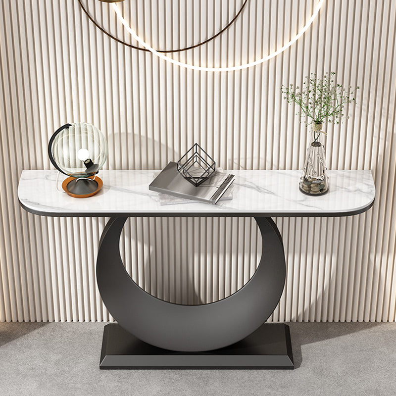11" Wide Contemporary Console Table Stone Console Sofa Table