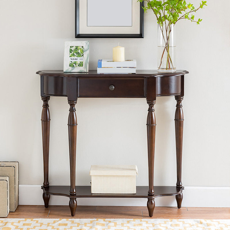 11" Wide Mid-Century Modern Console Table Single Drawer Sofa Table