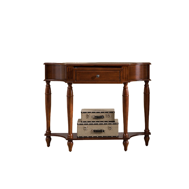 11" Wide Mid-Century Modern Console Table Single Drawer Sofa Table