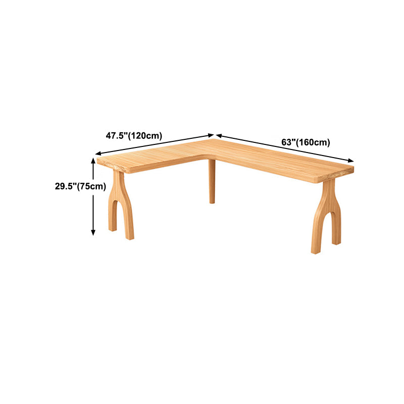 Contemporary Style L-Shape Home Wrting Desk Simple Solid Wood Working Writing Desk