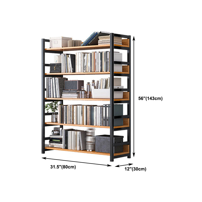 Open Wooden Bookcase Modern Minimalist Home Office Bookshelf