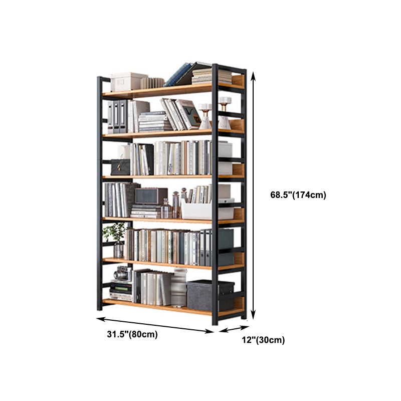 Open Wooden Bookcase Modern Minimalist Home Office Bookshelf