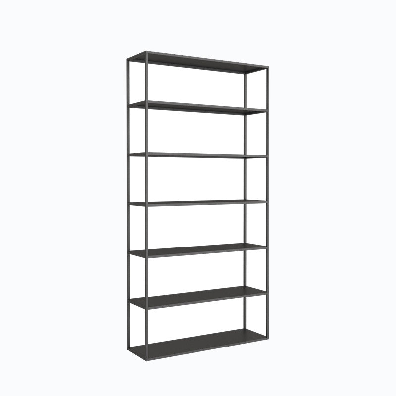 Modern Open Storage Bookcase 9.8" W Iron Frame Bookshelf with Shelves