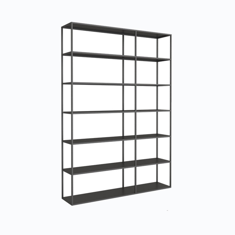 Modern Open Storage Bookcase 9.8" W Iron Frame Bookshelf with Shelves
