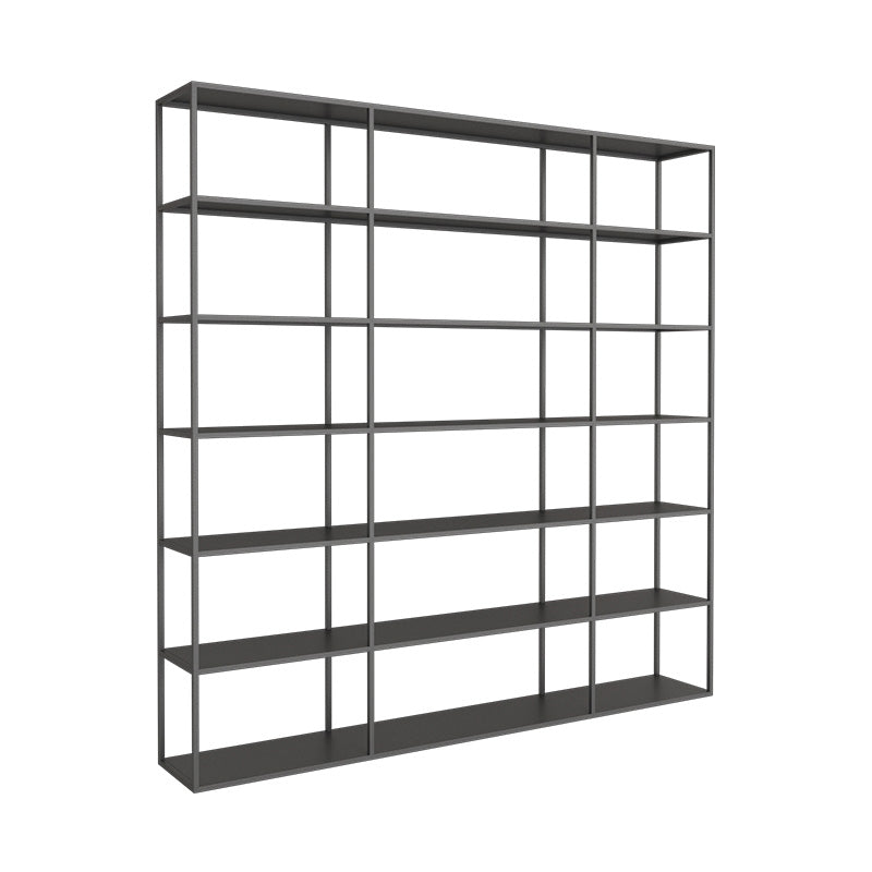 Modern Open Storage Bookcase 9.8" W Iron Frame Bookshelf with Shelves