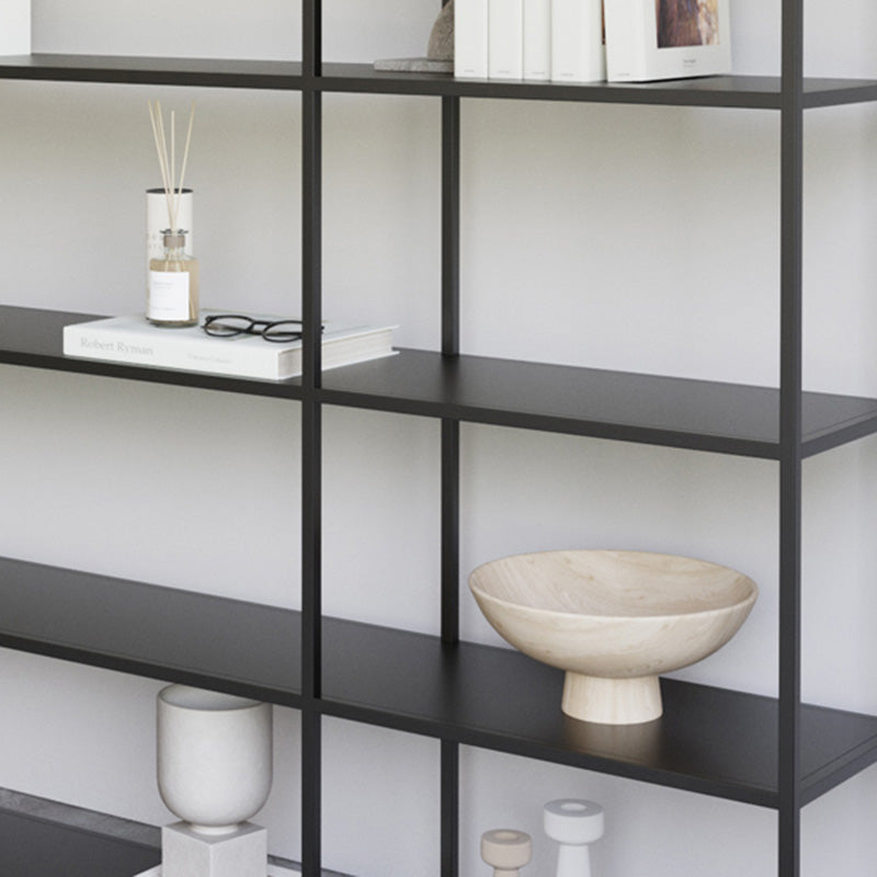 Modern Open Storage Bookcase 9.8" W Iron Frame Bookshelf with Shelves