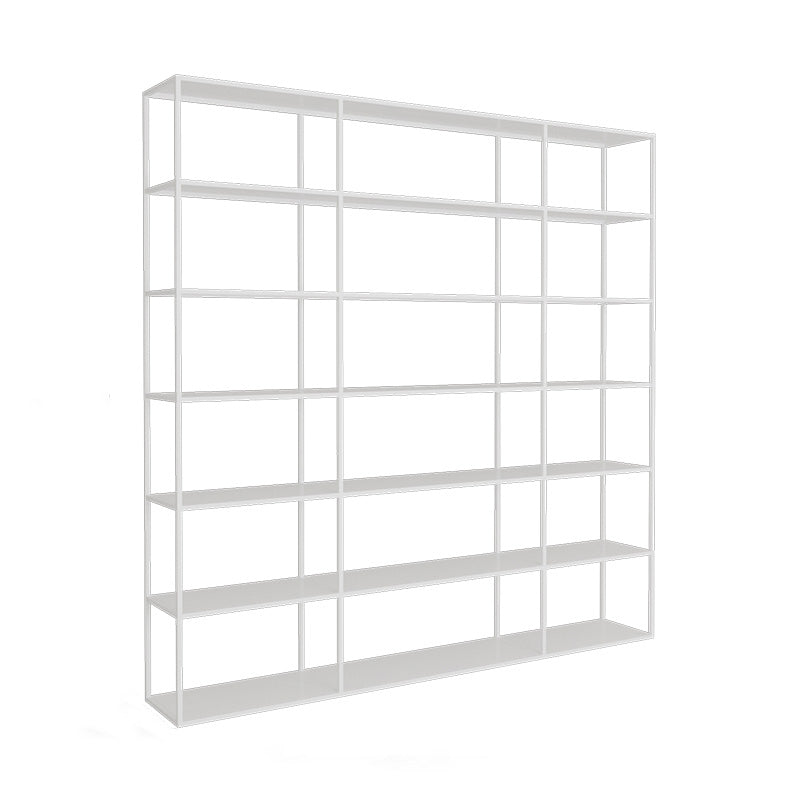 Modern Open Storage Bookcase 9.8" W Iron Frame Bookshelf with Shelves