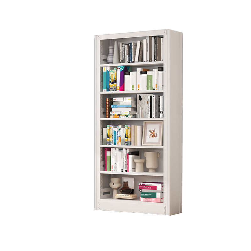 Metal Bookshelf Modern Bookcase with Rectangular Shelves,11.8" Wide
