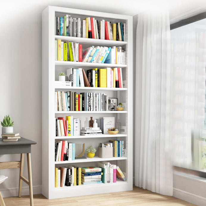 Metal Bookshelf Modern Bookcase with Rectangular Shelves,11.8" Wide