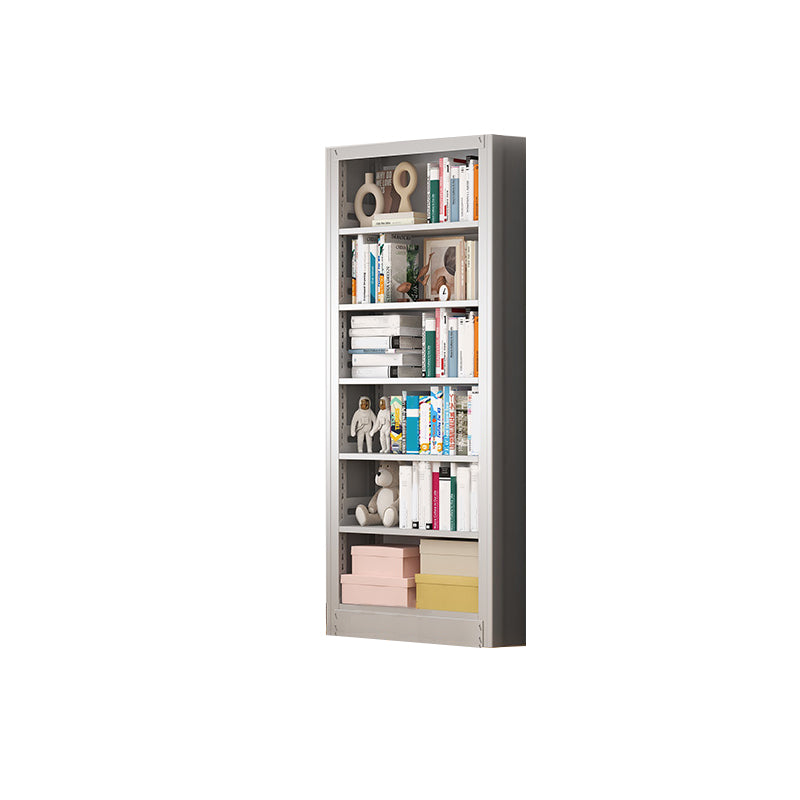 Metal Bookshelf Modern Bookcase with Rectangular Shelves,11.8" Wide