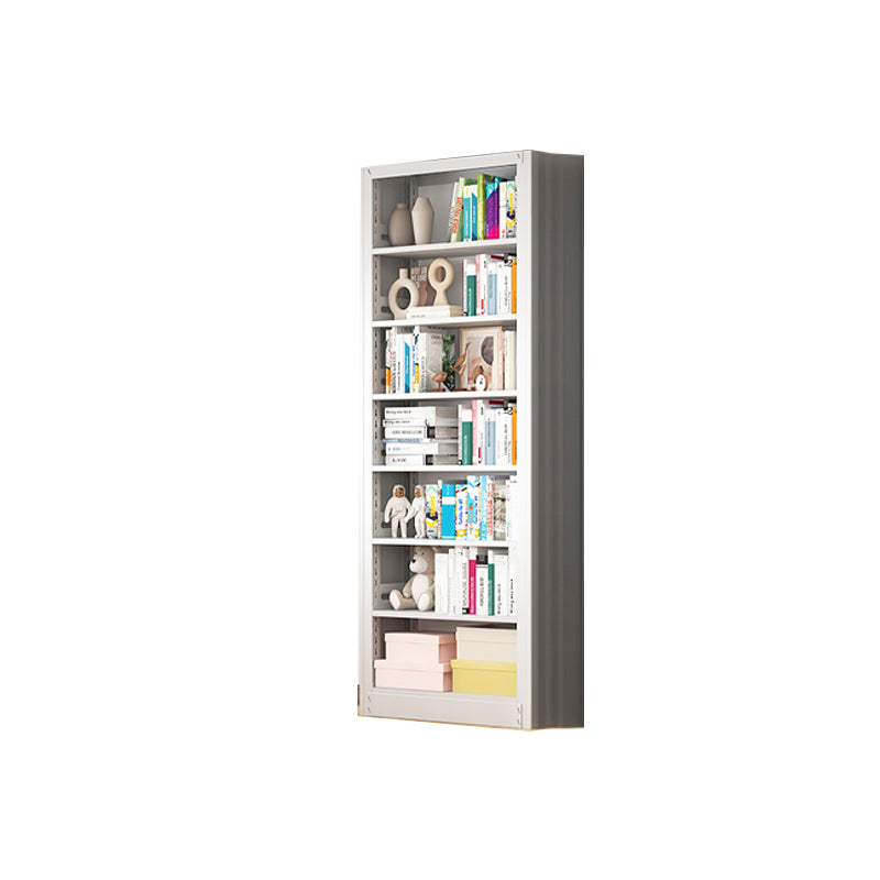 Metal Bookshelf Modern Bookcase with Rectangular Shelves,11.8" Wide