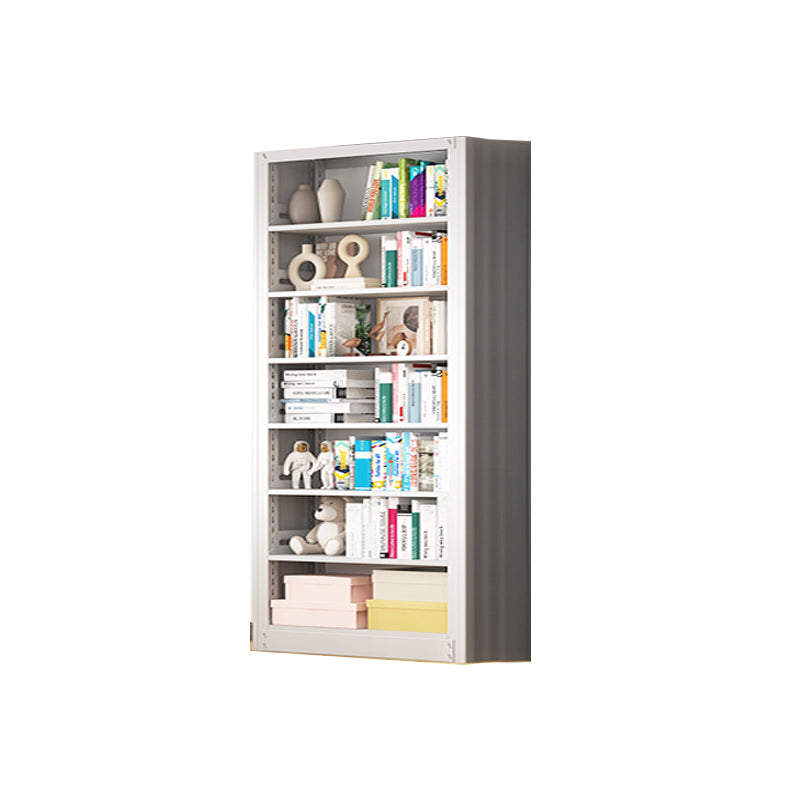 Metal Bookshelf Modern Bookcase with Rectangular Shelves,11.8" Wide