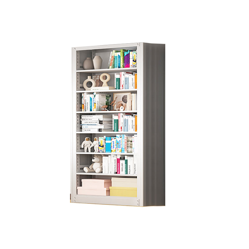 Metal Bookshelf Modern Bookcase with Rectangular Shelves,11.8" Wide