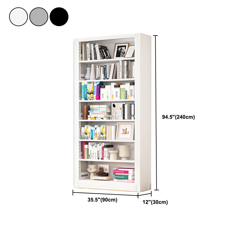 Metal Bookshelf Modern Bookcase with Rectangular Shelves,11.8" Wide