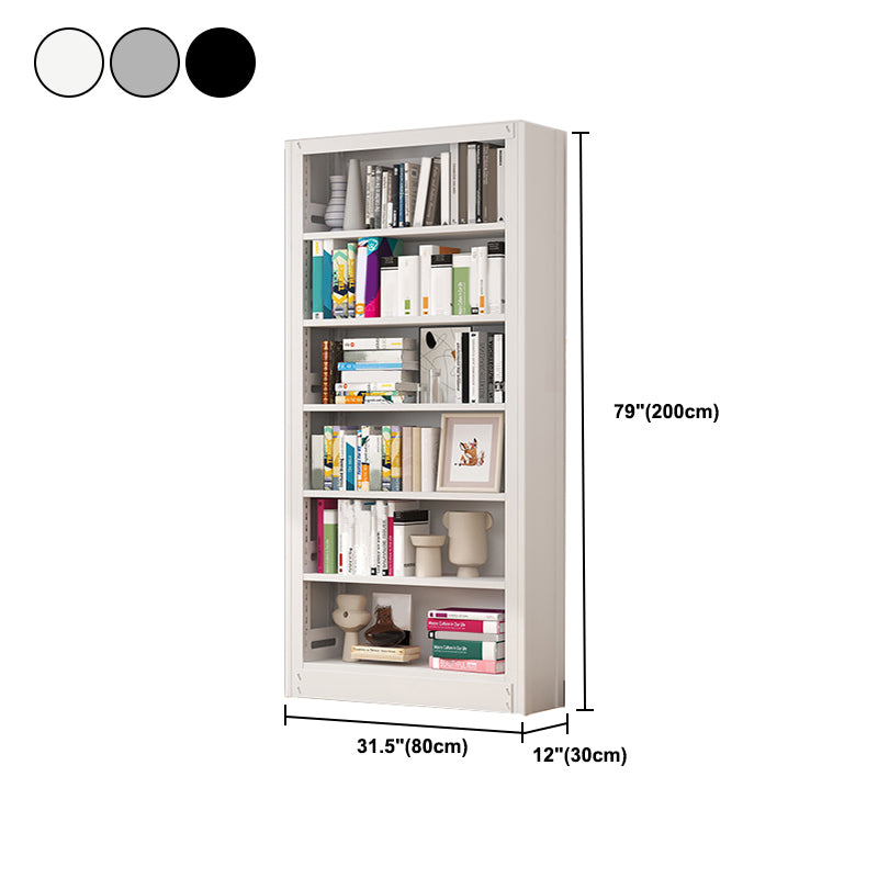 Metal Bookshelf Modern Bookcase with Rectangular Shelves,11.8" Wide