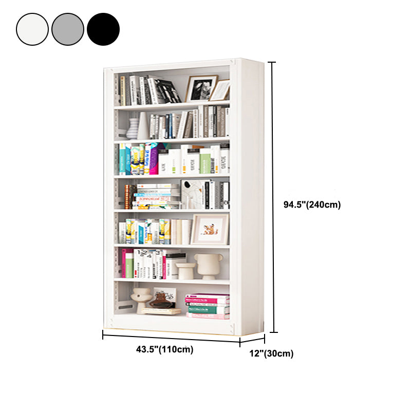 Metal Bookshelf Modern Bookcase with Rectangular Shelves,11.8" Wide