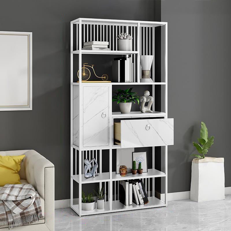 Modern Vertical Etagere Shelf Bookcase Metal Open Bookcase for Home