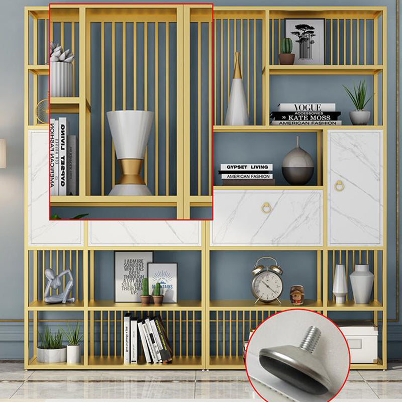 Modern Vertical Etagere Shelf Bookcase Metal Open Bookcase for Home