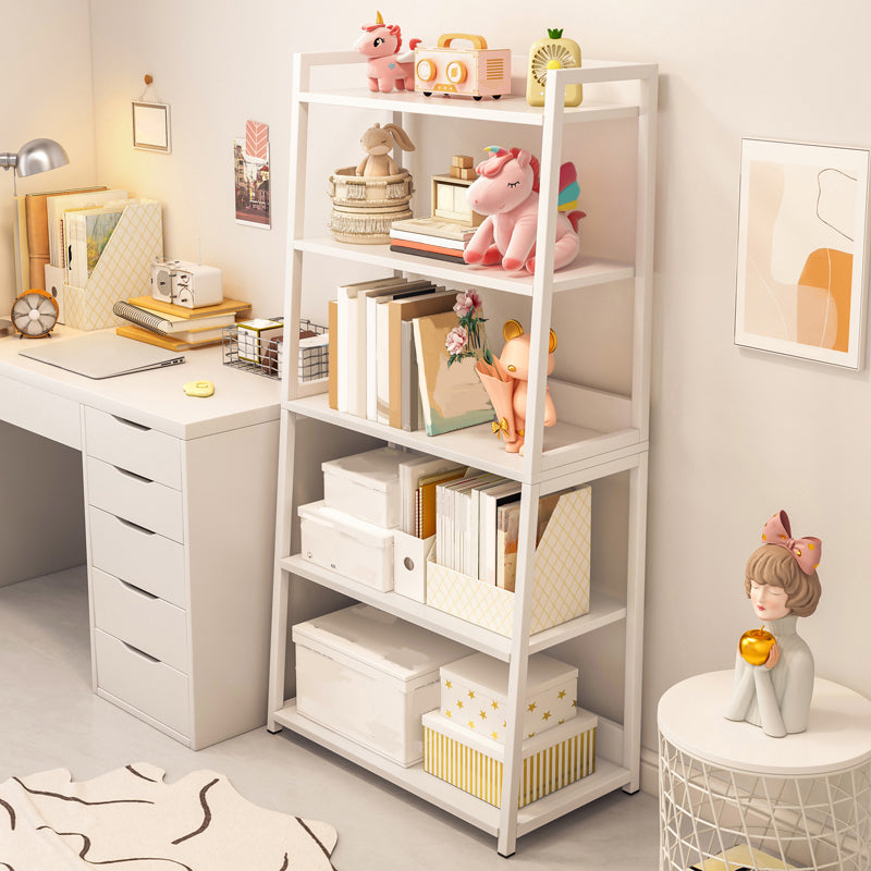 Ladder Steel Book Case for Living Room 11.81" W Open Back Modern Shelf