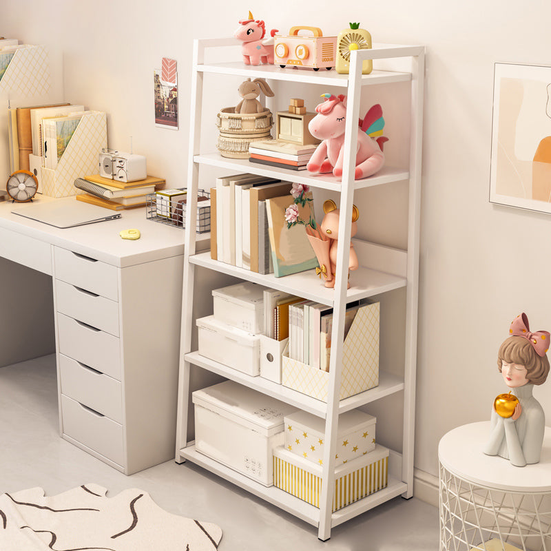 Ladder Steel Book Case for Living Room 11.81" W Open Back Modern Shelf