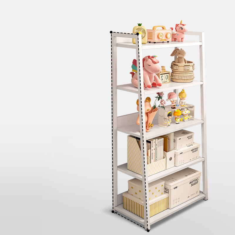 Ladder Steel Book Case for Living Room 11.81" W Open Back Modern Shelf