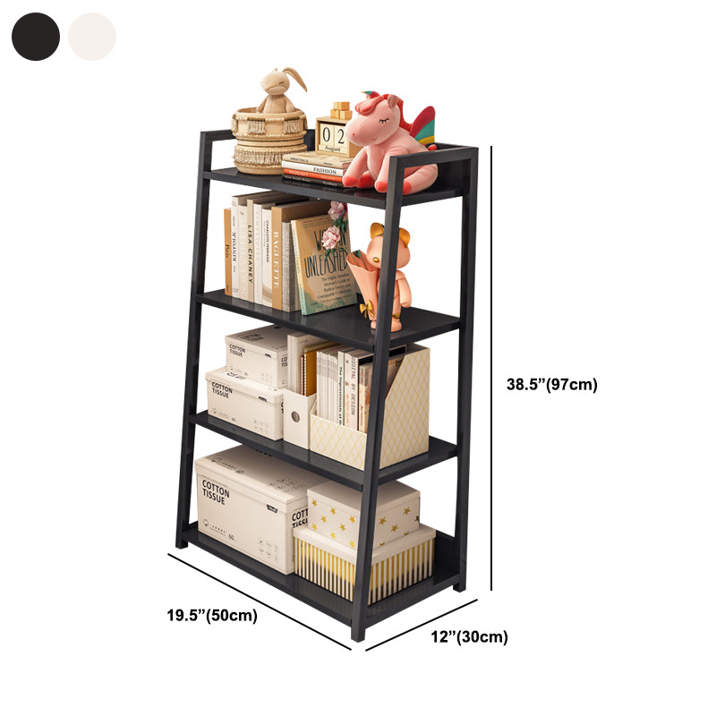 Ladder Steel Book Case for Living Room 11.81" W Open Back Modern Shelf