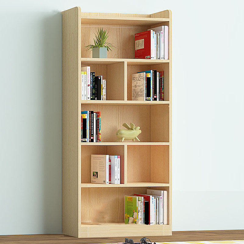 Contemporary Floor Closed Back Book Shelf Wooden Home Shelf Bookcase with Shelves