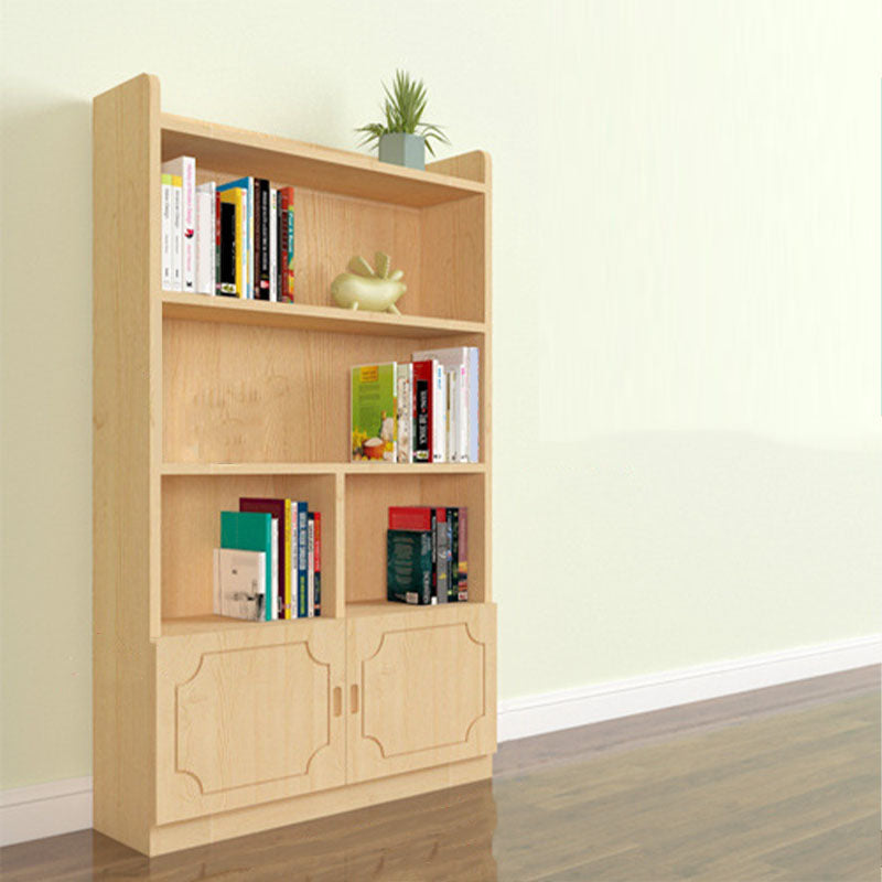 Contemporary Floor Closed Back Book Shelf Wooden Home Shelf Bookcase with Shelves