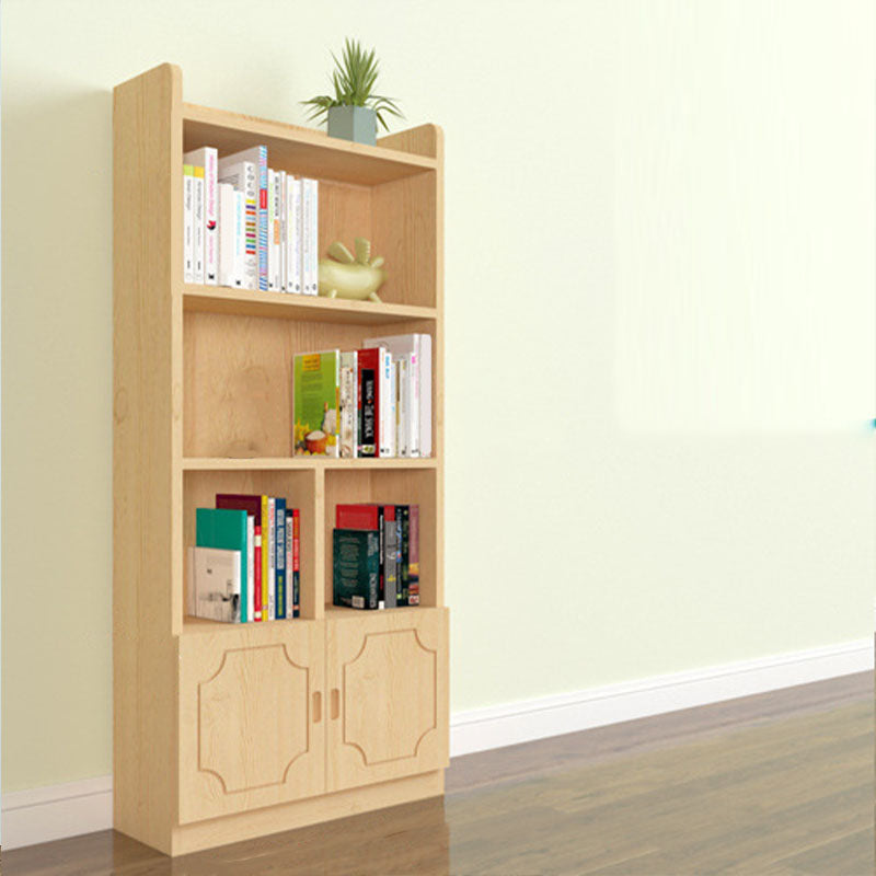 Contemporary Floor Closed Back Book Shelf Wooden Home Shelf Bookcase with Shelves