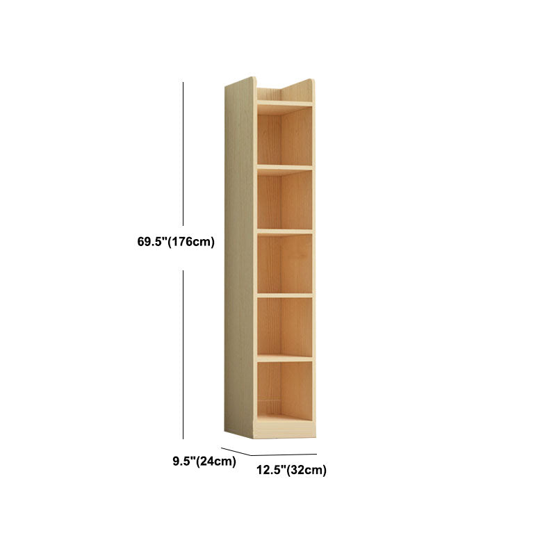 Contemporary Floor Closed Back Book Shelf Wooden Home Shelf Bookcase with Shelves