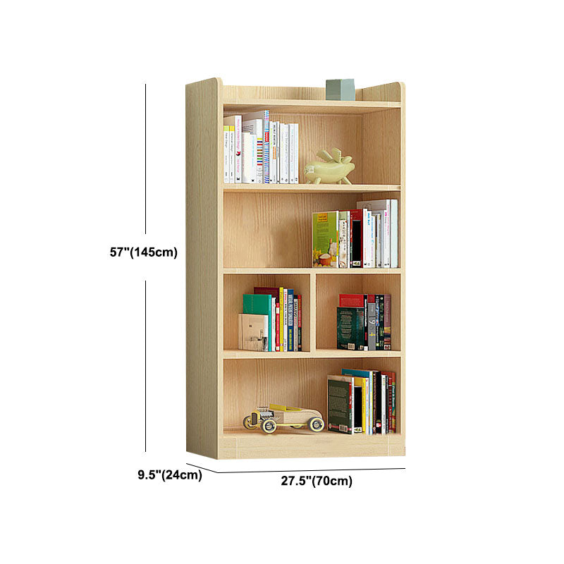 Contemporary Floor Closed Back Book Shelf Wooden Home Shelf Bookcase with Shelves