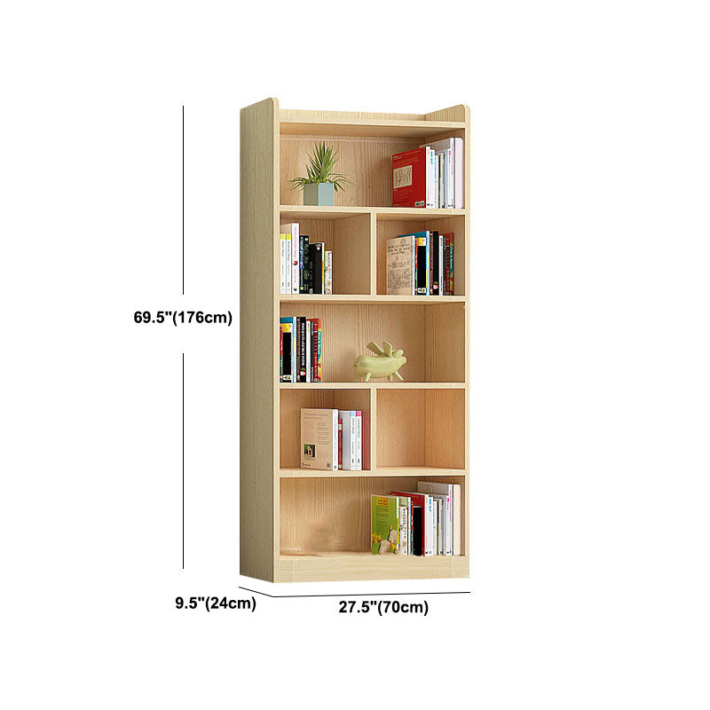 Contemporary Floor Closed Back Book Shelf Wooden Home Shelf Bookcase with Shelves