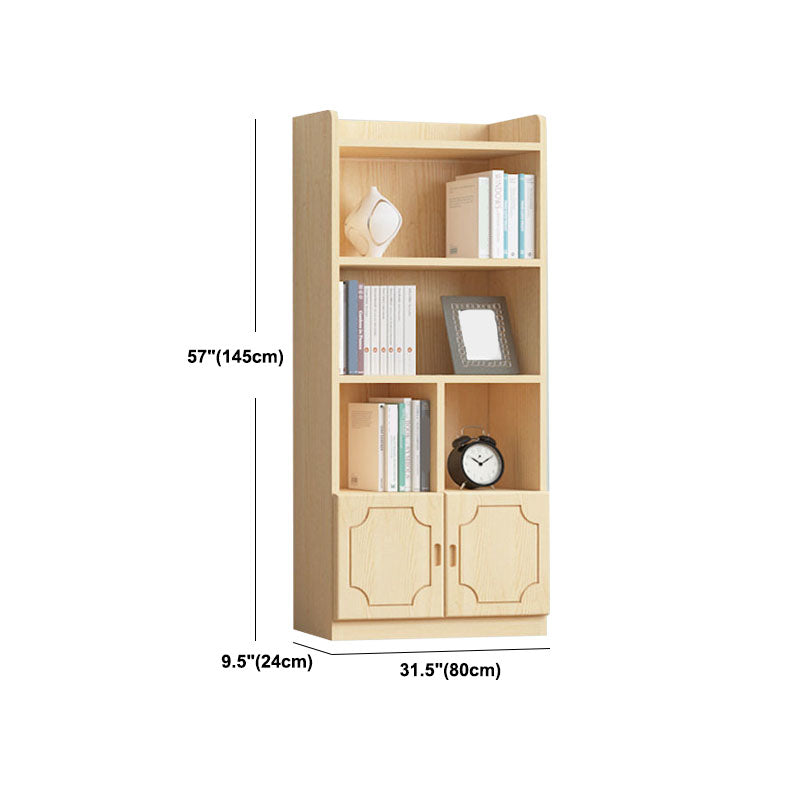 Contemporary Floor Closed Back Book Shelf Wooden Home Shelf Bookcase with Shelves