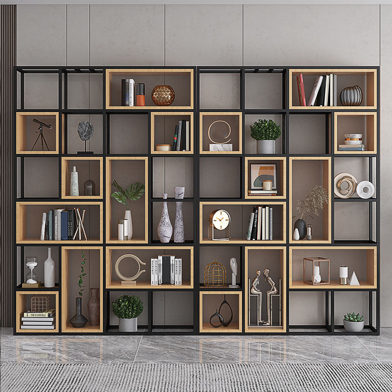 Geometric Shelf Bookcase Contemporary Metal Bookcase for Office