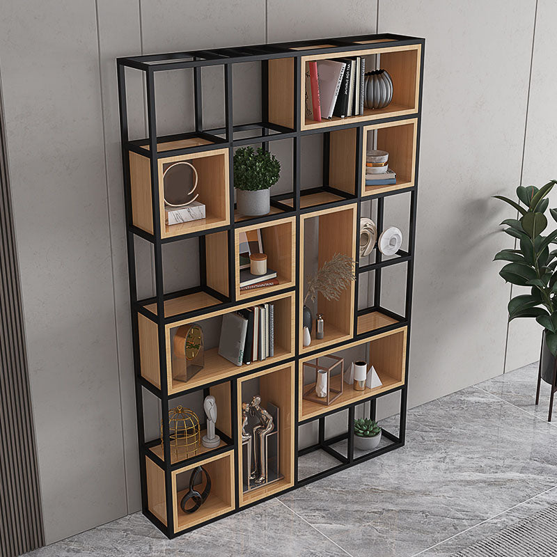 Geometric Shelf Bookcase Contemporary Metal Bookcase for Office