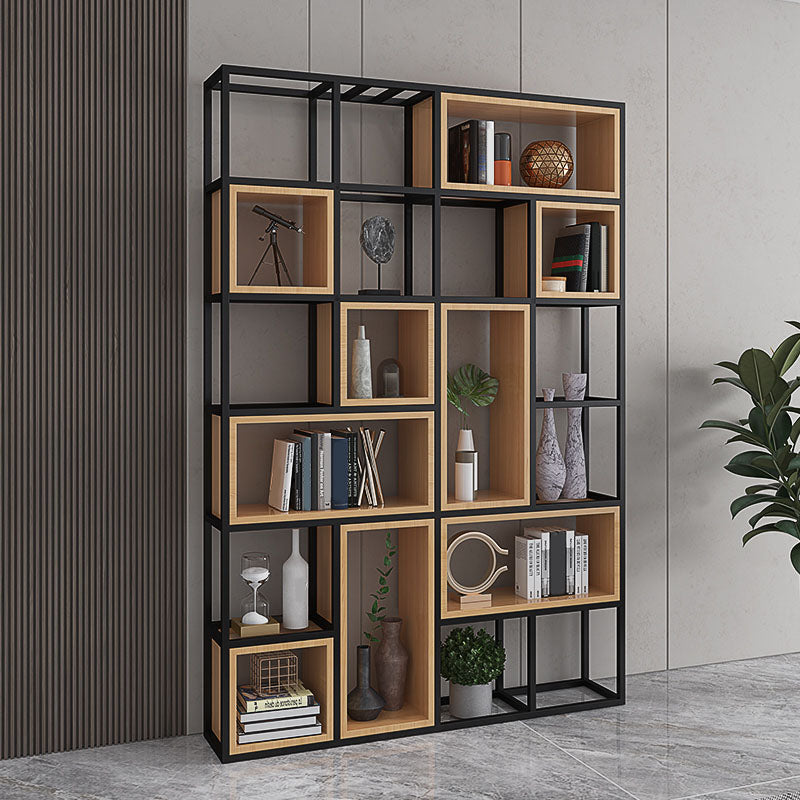 Geometric Shelf Bookcase Contemporary Metal Bookcase for Office