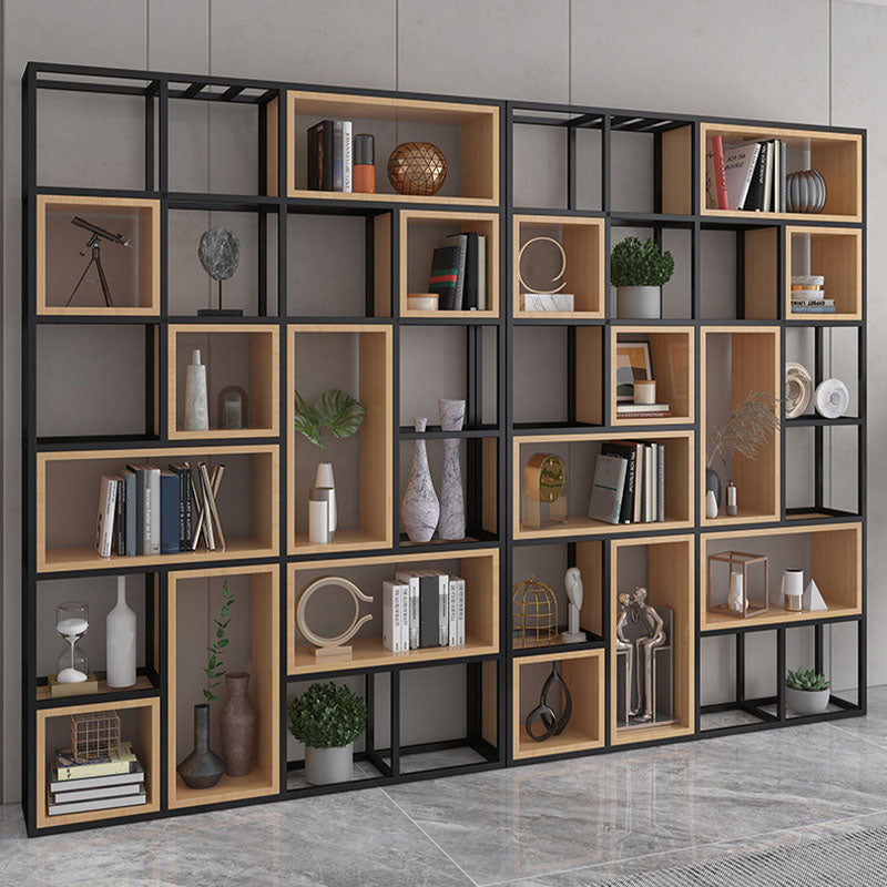 Geometric Shelf Bookcase Contemporary Metal Bookcase for Office