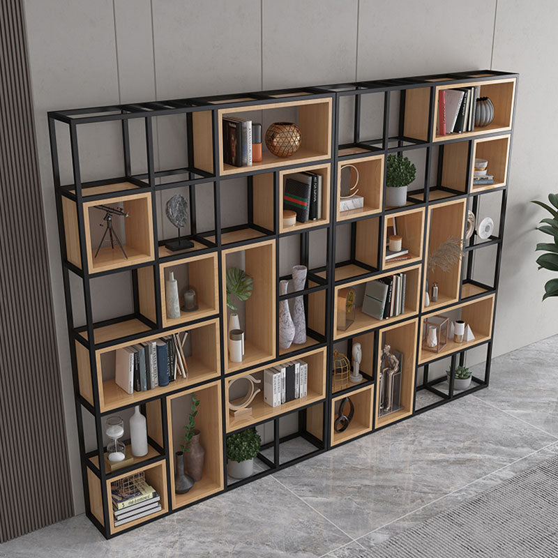 Geometric Shelf Bookcase Contemporary Metal Bookcase for Office